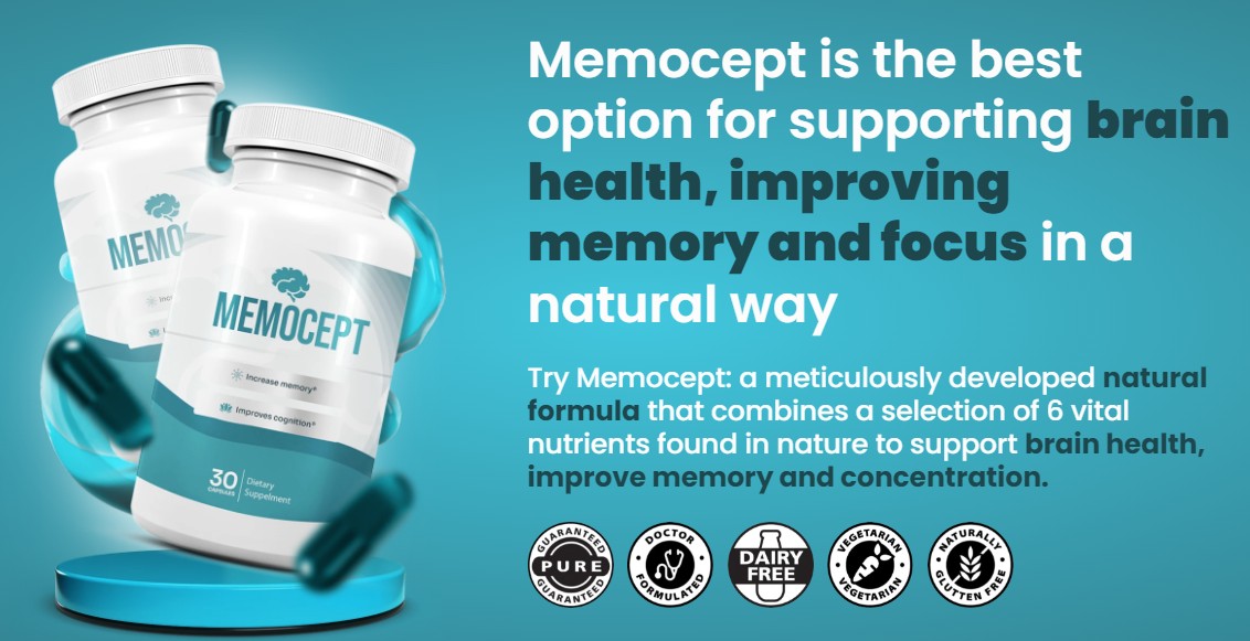 Memocept brain and memory support supplement bottles